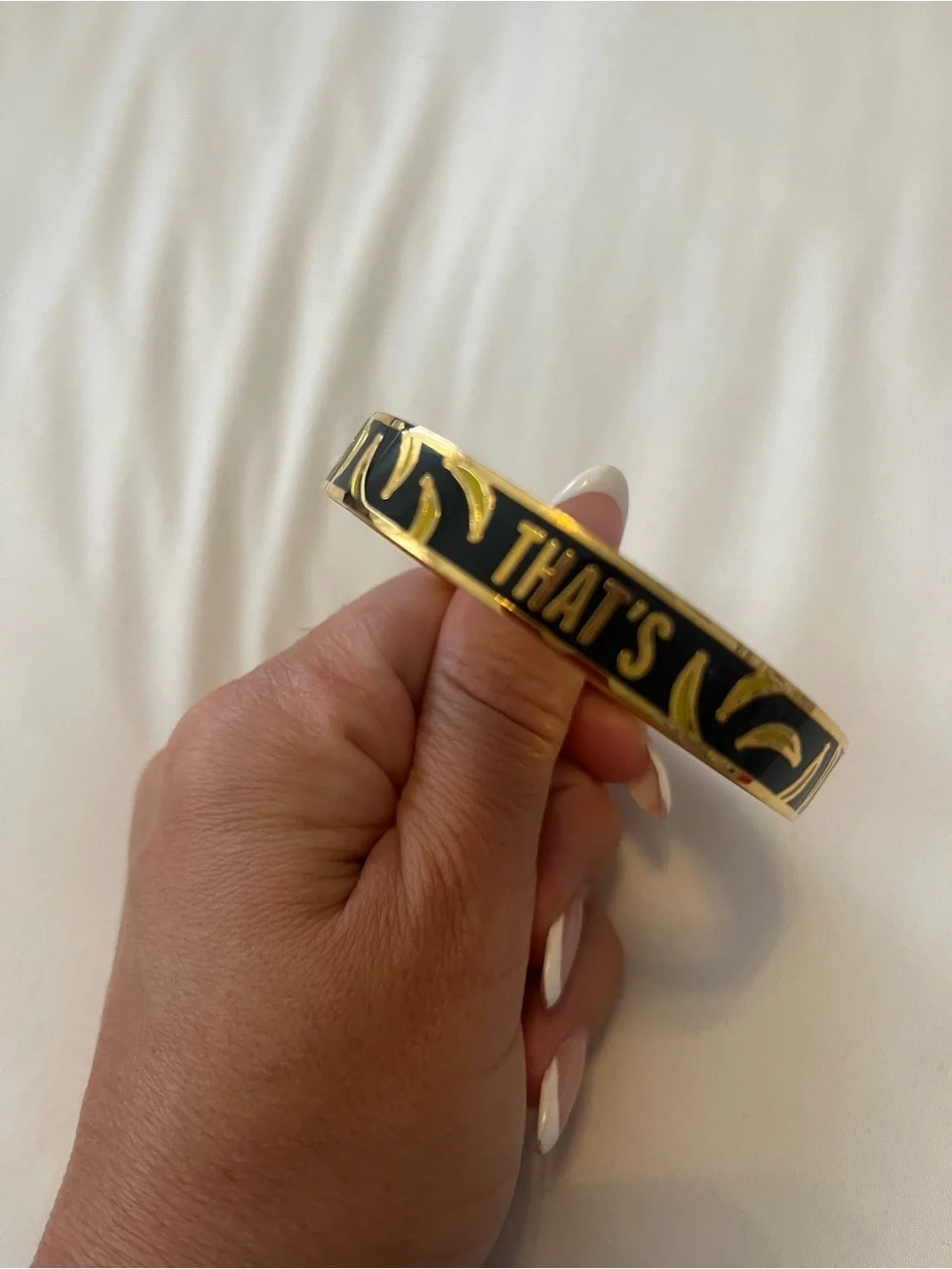 kate spade Black and Gold 'That's' Enamel Bangle with Yellow Banana Motif